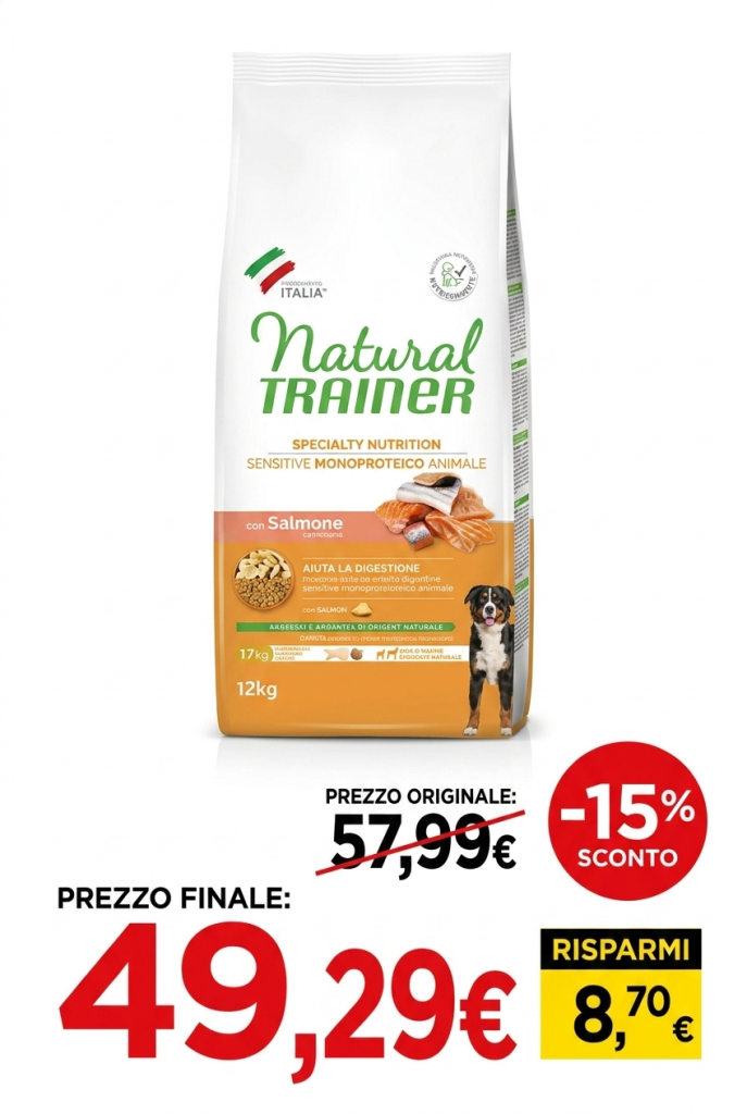 Crocchette Natural Trainer per cani con pollo – vendita mangimi per animali San Cataldo