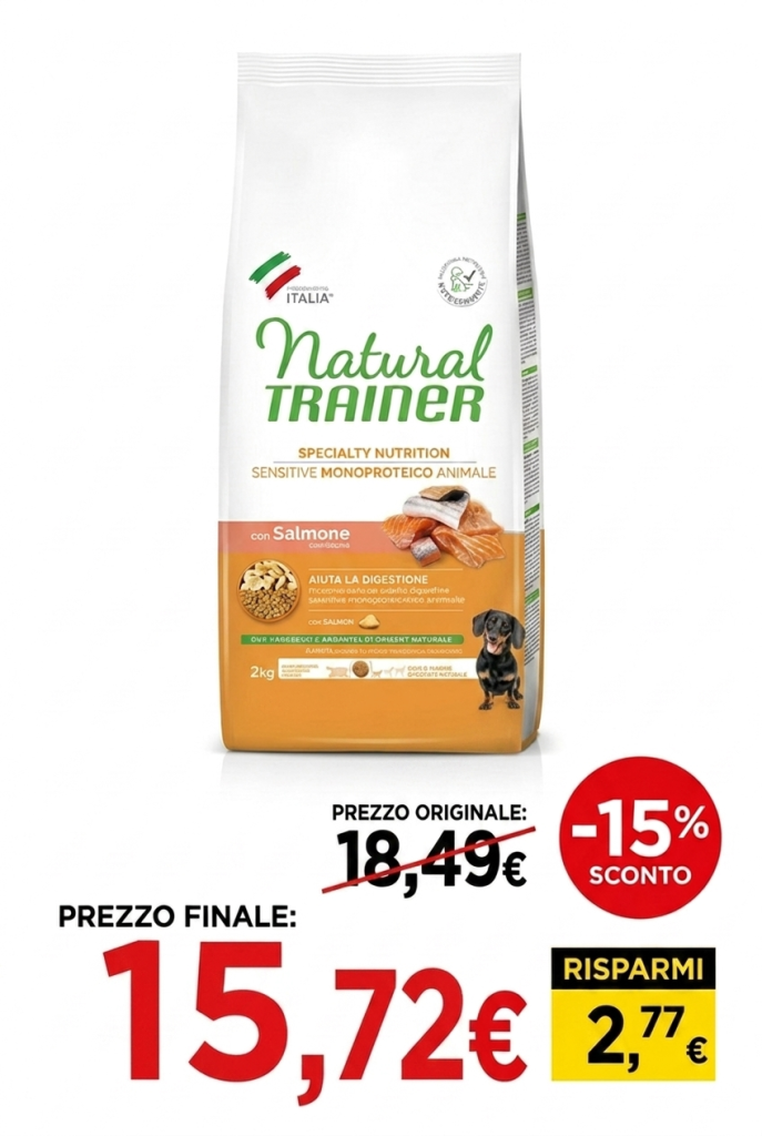 Sacco crocchette Natural Trainer per cani adulti – vendita mangimi San Cataldo